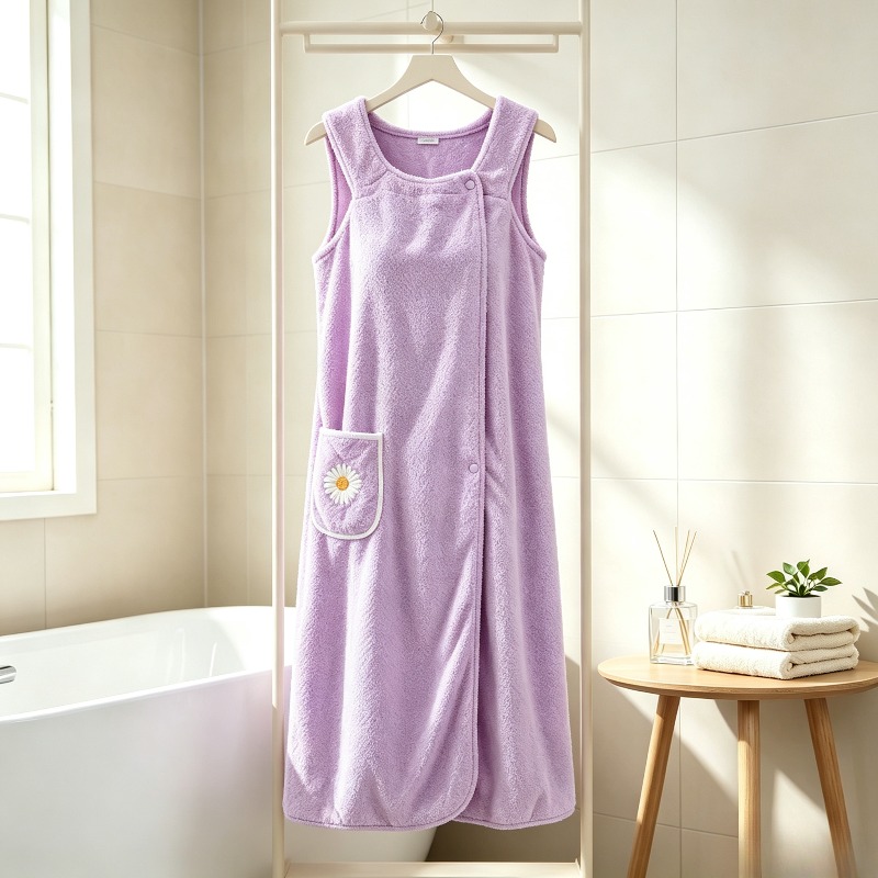 Extra Long Pink Floral Bath To - Spa Towel recension och pris