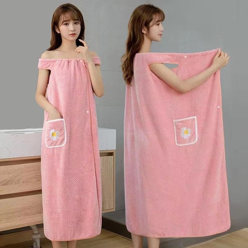 Extra Long Pink Floral Bath To - Spa Towel recension och pris